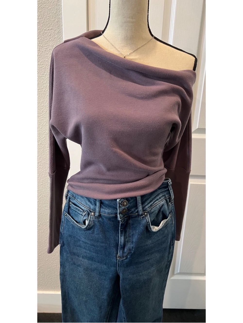 #410 Free People Fuji Thermal Top in Fallen Fig XS